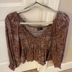 Brown western style blouse
